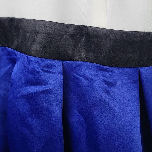 NWT Juniors 2XL 17/19 Formal Dress Blue Color Block Stretch Pleated Bodycon - Picture 5 of 10